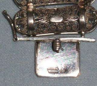 Vintage Sterling Silver Bracelet & Earrings Germany EB 44.4 grams 