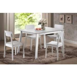    Boraam Torino 5 Piece Dining Set in White Furniture & Decor