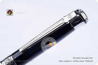 Picasso Fountain Pen    PS903 SWEEDEN FLOWER KING    Blue marbling CT
