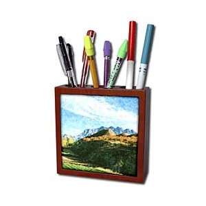 Florene Impressionism   Mountain Impressions   Tile Pen Holders 5 inch 