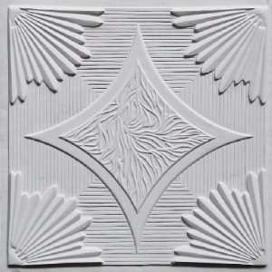  201 Faux Tin Drop In Ceiling Tiles 24x24   White Matte 