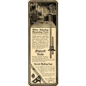   Ad L S Starrett Measuring Tools Marking Gauge WWI   Original Print Ad