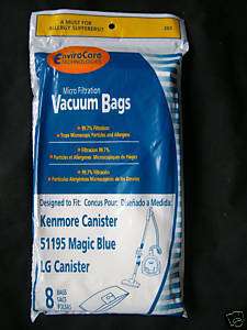 16 KENMORE  51195 Magic Blue LG Vacuum Cleaner Bag  