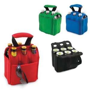   Insulated 6 Beverage Neoprene Tote For Bottles Or Cans in Blue Home