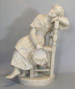 Superb & Large Mid 19th C. Italian Alabaster Sculpture by C. Scheggi c 