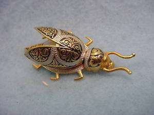 Vintage Toledo Bug Pin With Pearl Back Made In Spain  