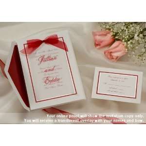   Invite with Overlay and Bow Wedding Invitations Health & Personal