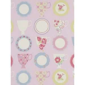  Clarke & Clarke Teacups   Pink Fabric Arts, Crafts 