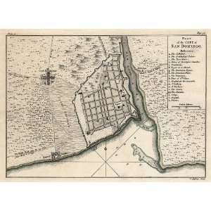  Antique Map of San Domingo, Dominican Republic (1768) by 