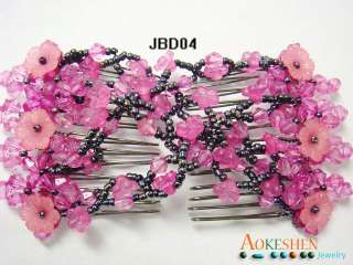   Stretchy colorful Handcrafted beaded CHILDS Hair Comb 3X1.2inch JBD