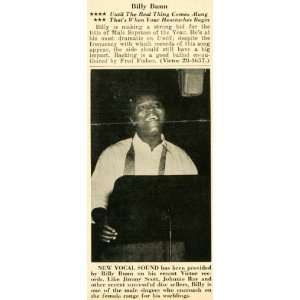  1952 Print Billy Bunn Male Soprano Singer Victor Record 