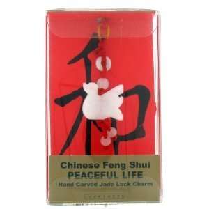 Z   Chinese Feng Shui Hand Carved Jade Luck Charm Peaceful Life 