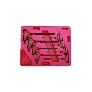 Mac Tools 9 Piece SAE T Handle Speed Hex Key Set w/ Red Plastic Blow 