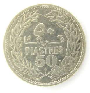 LEBANON LEBANESE 50 PIASTRES COIN 1952 x  