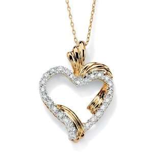  Over Silver Diamond Heart Pendant With Chain: Lux Jewelers: Jewelry
