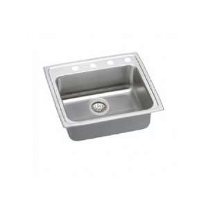  Elkay top mount single kitchen bowl LRAD2521601 1 Holes 