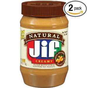 Jif Natural Creamy Peanut Butter Spread, 40 Ounce (Pack of 2):  