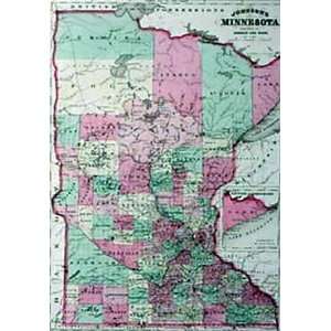  Johnson 1864 Antique Map of Minnesota