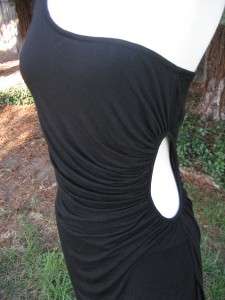 KARDASHIAN* for BEBE black cutout one shoulder PARTY DRESS M  