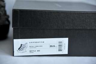 Leifsdottir Katja Feather Strappy Wedge Leather Sandal Bootie Heel 5.5 