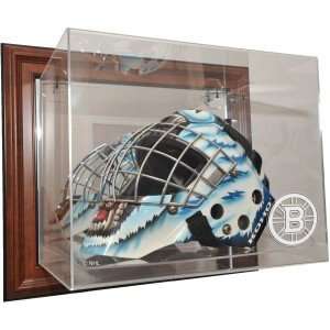 Boston Bruins Goalie Mask Case Up Display Case, Brown  