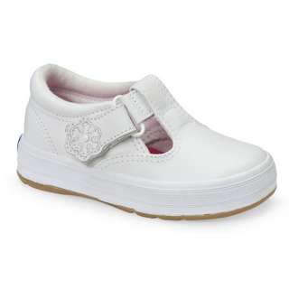 Keds Girls Leather Daphne T Strap White Sneakers Shoes  