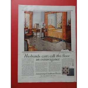  1928 Armstrongs Linoleum Floors, print advertisment (bed 