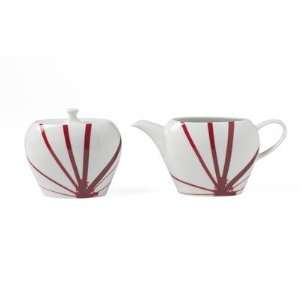  Pure Red Sugar Bowl and Creamer Set: Kitchen & Dining