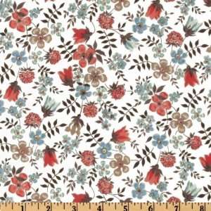 54 Wide Liberty Of London Tana Lawn Edenham Red/Teal/Cream Fabric By 