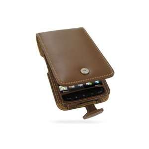   Leather Case for HTC HD2 Leo T8585   Flip Type (Brown) Electronics