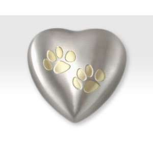  Paw Print Heart Keepsake Urn   Engravable: Home & Kitchen