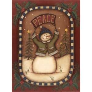  Kim Lewis   Peace Snowman Canvas
