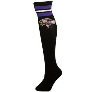   Baltimore Ravens Ladies Black Solid Knee Socks: Sports & Outdoors