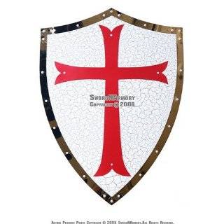  Knight Templar Royal Crusader Shield Red Cross w/ Grid 