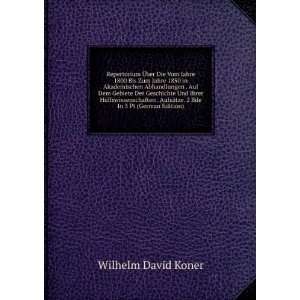   ¤tze. 2 Bde In 3 Pt (German Edition) Wilhelm David Koner Books