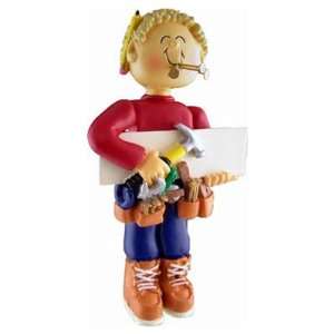  3178 Carpenter: Male Blonde Personalized Christmas Holiday 
