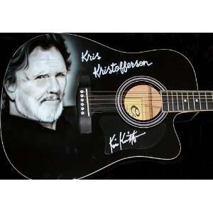  KRIS KRISTOFFERSON Autographed Airbrushed Acoustic Guitar 