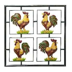  Rooster Metal Wall Decor 26x26: Home & Kitchen
