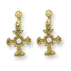  Gold Tone Crystal Earrings: Jewelry