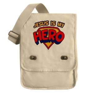    Messenger Field Bag Khaki Jesus Is My Hero 