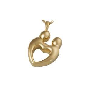 Together Forever Two Chamber Heart Cremation Jewelry Gold 