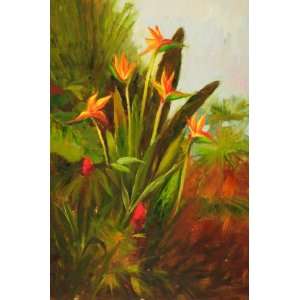  Tropical Plants, Flowers, Hand Painted Oil Canvas on 