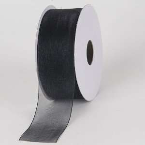  Sheer Organza Ribbon 7/8 inch 25 Yards, Black Health 