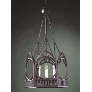 Iron Works Collection Hanging Six Light Fixture In Rust Finish   6 