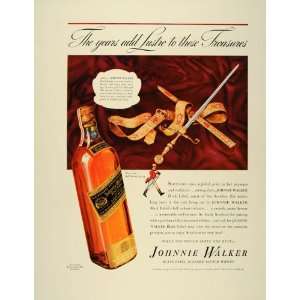  1939 Ad Johnnie Walker Black Label Scotch Belt Sword 