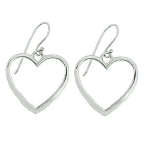  Sterling Silver Cut Out Heart Shape Earrings CleverEve Jewelry