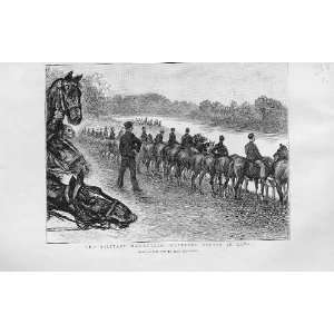  Watering Army Horses In Camp 1893 Old Prints