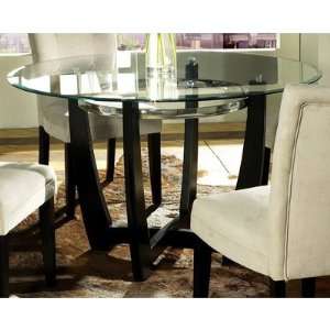   Silver Matinee Glass Top 48 Inch Round Dining Table: Home & Kitchen