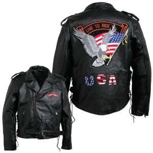    Motorcycle Riders Black Genuine Leather Jacket Automotive