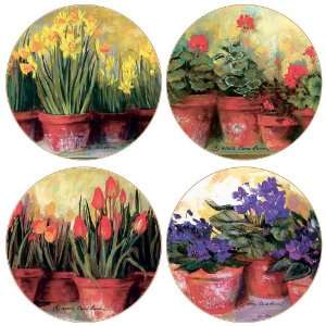 Hindostone Set of 4 Herb Garden Stone Coasters 